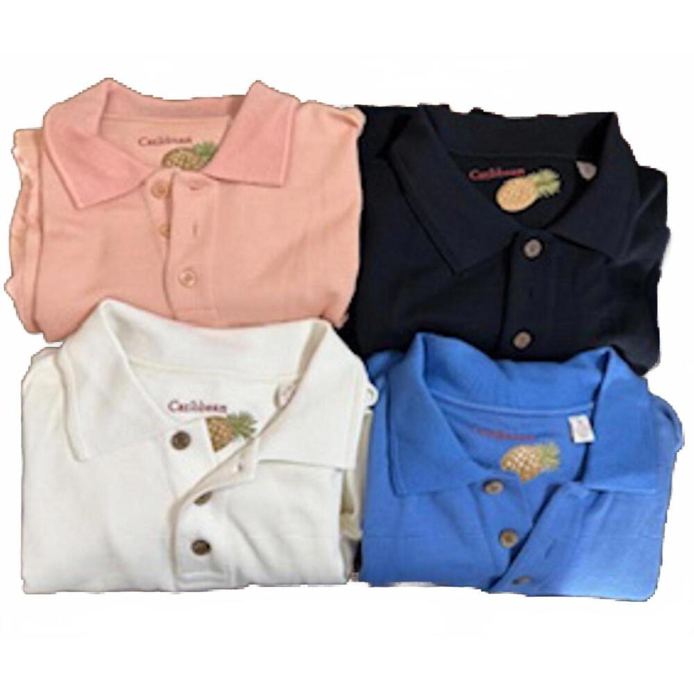 Caribbean Joe Men's Polo Shirts - Set‎ of 4 in Soft Colors  Size XL